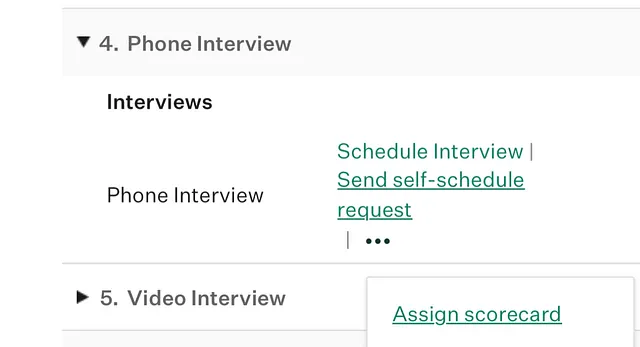 Overflow menu showing Assign scorecard option